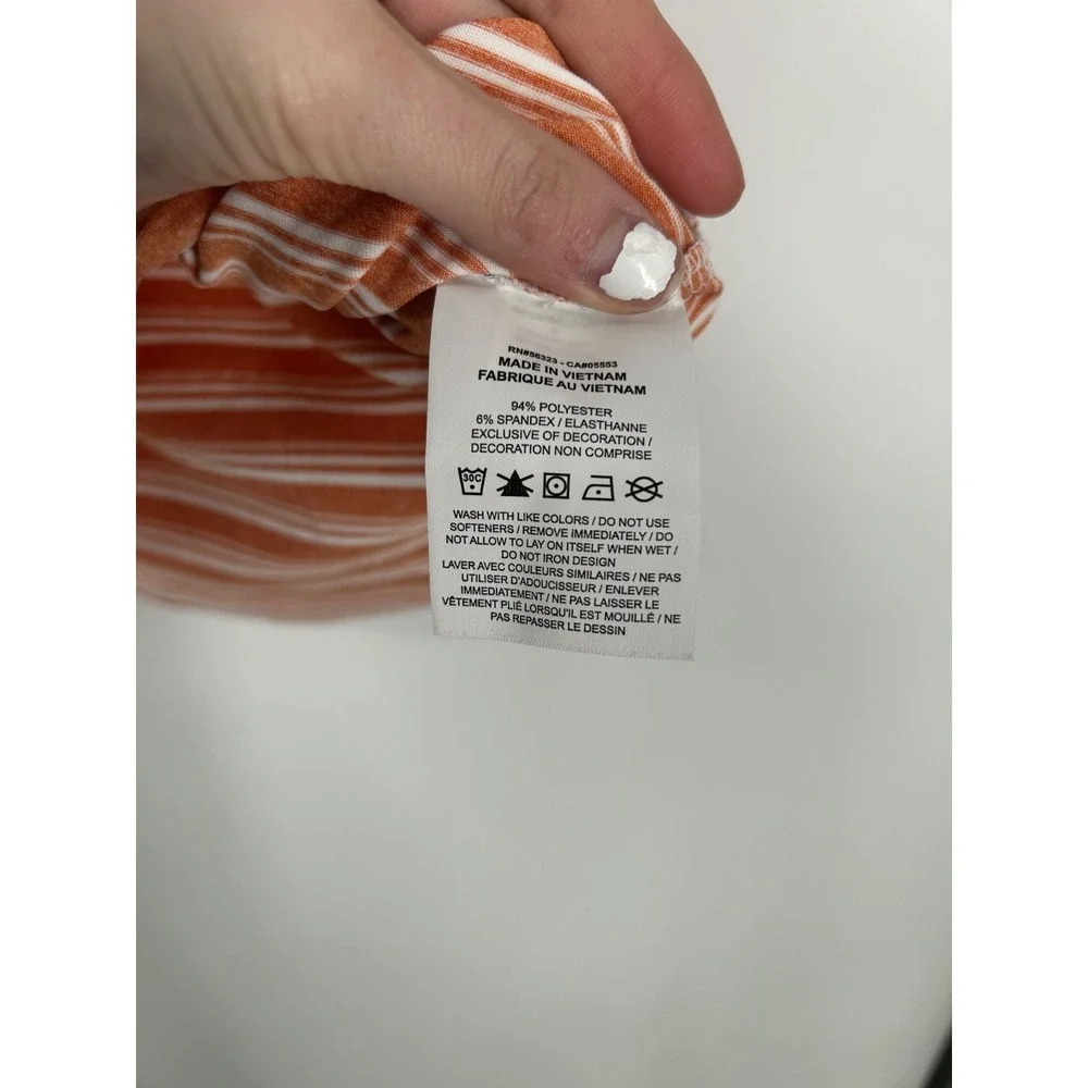 Nike Vapor Golf Polo Shirt Mens Small Orange Striped Dri Fit White CK4744-847